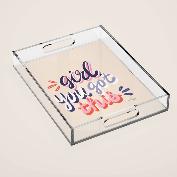 Girl You Got This - Navy & Red Palette Acrylic Tray Gallery Image 1
