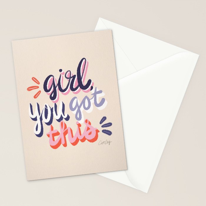 Girl You Got This - Navy & Red Palette Stationery Card Gallery Image 2