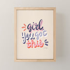 Girl You Got This - Navy & Red Palette Mini Art Print Gallery Image 1