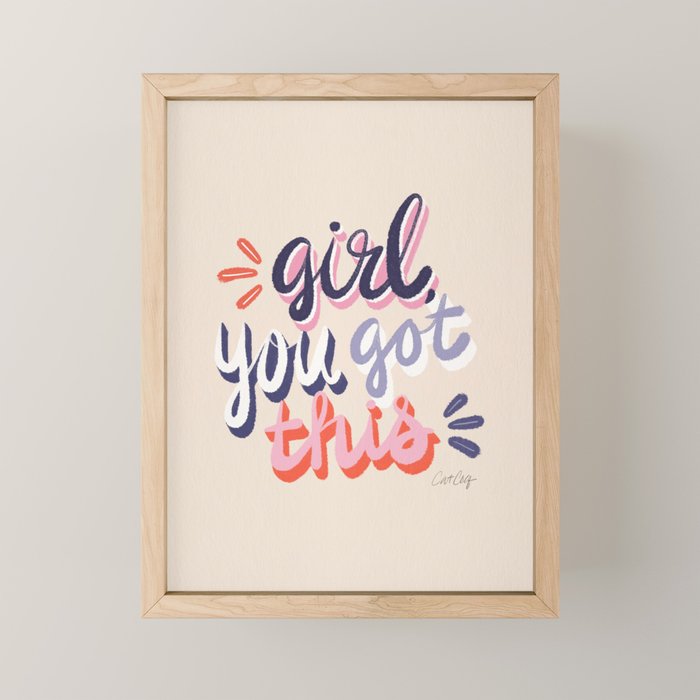 Girl You Got This - Navy & Red Palette Mini Art Print Gallery Image 1