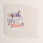 Girl You Got This - Navy & Red Palette Wrapping Paper Gallery Image 3