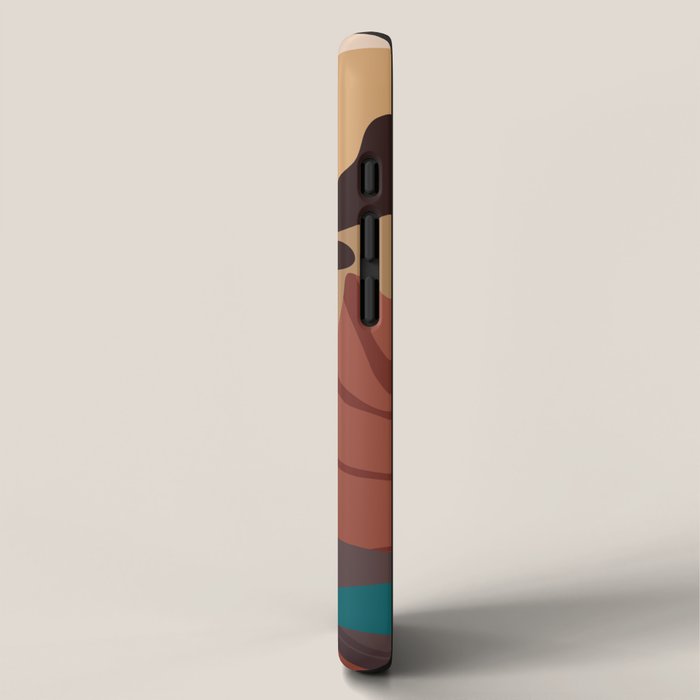 Jungle Leopard with Tropical Leaves in Earthy Colors iPhone Case Gallery Image 2
