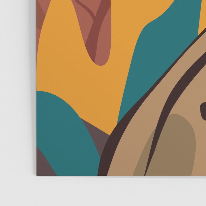 Jungle Leopard with Tropical Leaves in Earthy Colors Poster Gallery Image 3