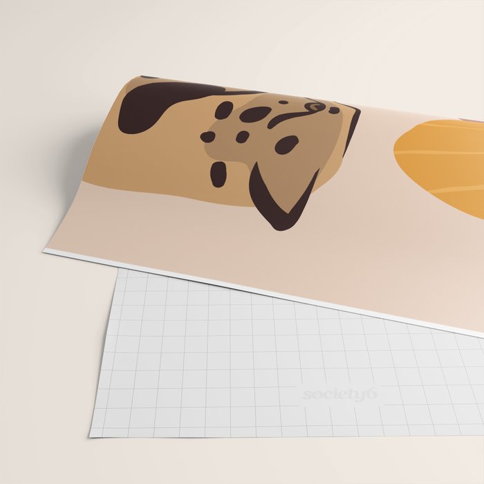 Jungle Leopard with Tropical Leaves in Earthy Colors Wrapping Paper Gallery Image 2