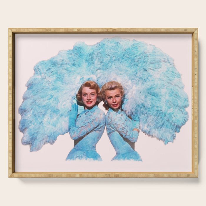 Sisters - White Christmas - Watercolor Serving Tray Gallery Image 1