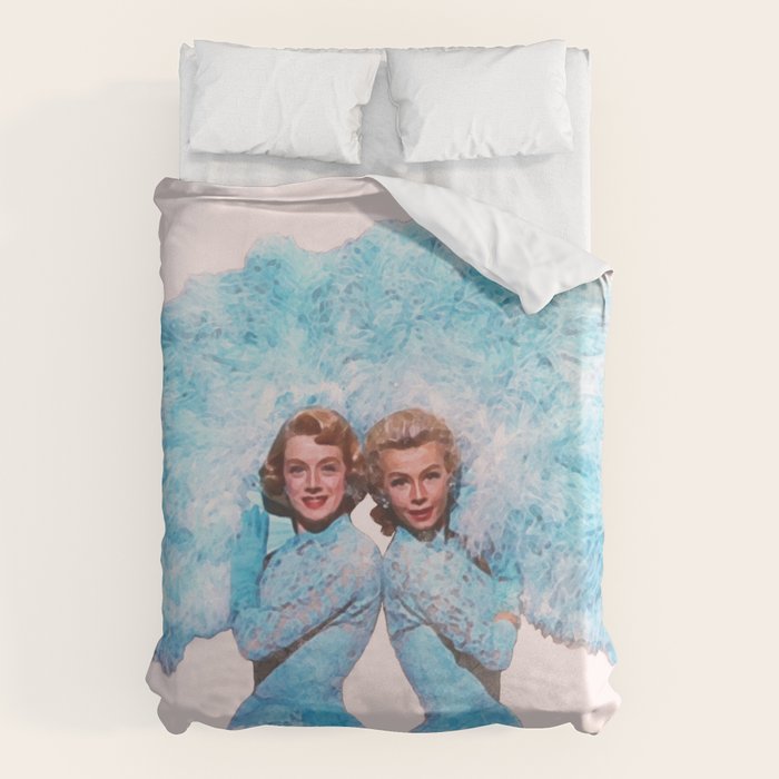 Sisters - White Christmas - Watercolor Duvet Cover