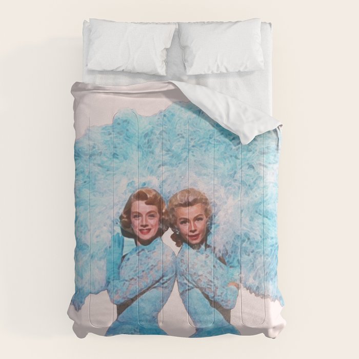 Sisters - White Christmas - Watercolor Comforter Gallery Image 1