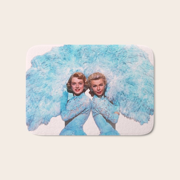 Sisters - White Christmas - Watercolor Bath Mat