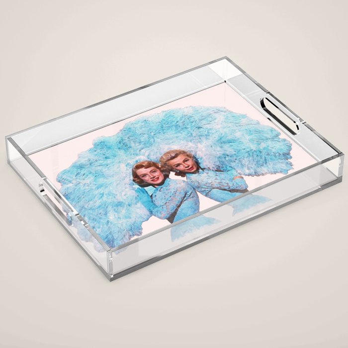 Sisters - White Christmas - Watercolor Acrylic Tray Gallery Image 1