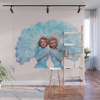 Sisters - White Christmas - Watercolor Wall Mural Gallery Image 1
