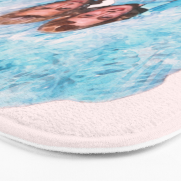 Sisters - White Christmas - Watercolor Bath Mat Gallery Image 3