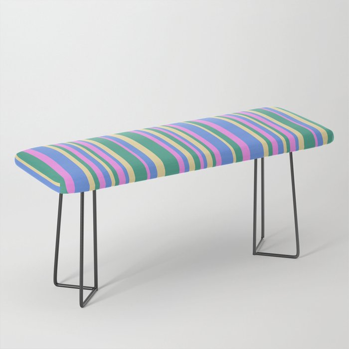 Classic Stripes XV - 90s Pastel Bench Gallery Image 1