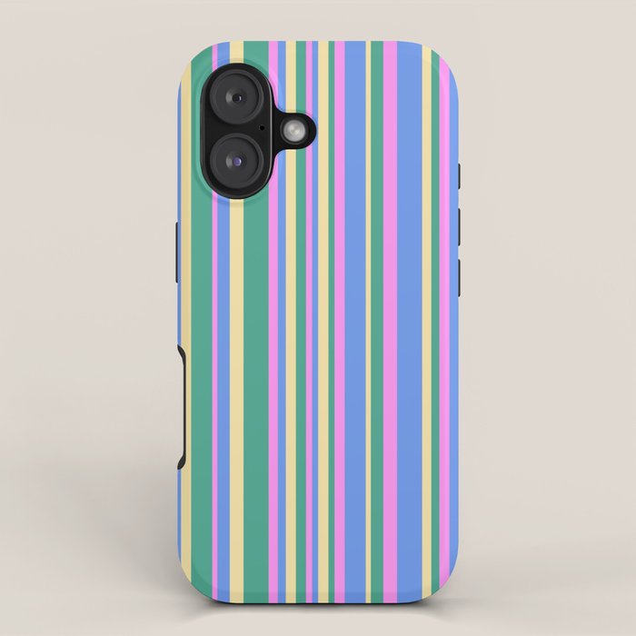 Classic Stripes XV - 90s Pastel iPhone Case Gallery Image 1