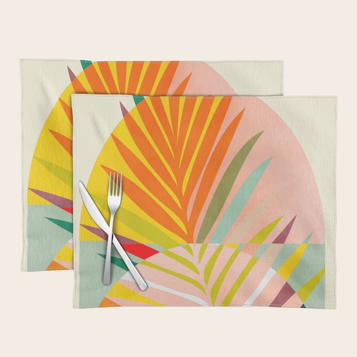 minimal leaf tropical spring Placemat Gallery Image 1