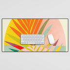 minimal leaf tropical spring Desk Mat Gallery Image 1
