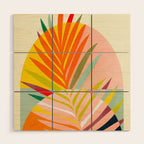 minimal leaf tropical spring Wood Wall Art Gallery Image 1