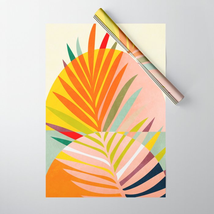 minimal leaf tropical spring Wrapping Paper Gallery Image 1