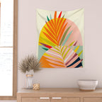 minimal leaf tropical spring Wall Tapestry Gallery Image 2