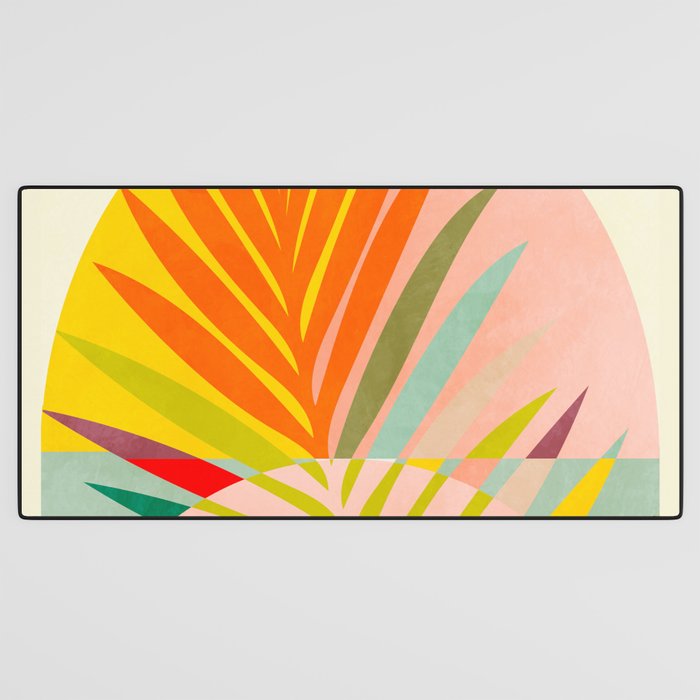 minimal leaf tropical spring Desk Mat Gallery Image 3