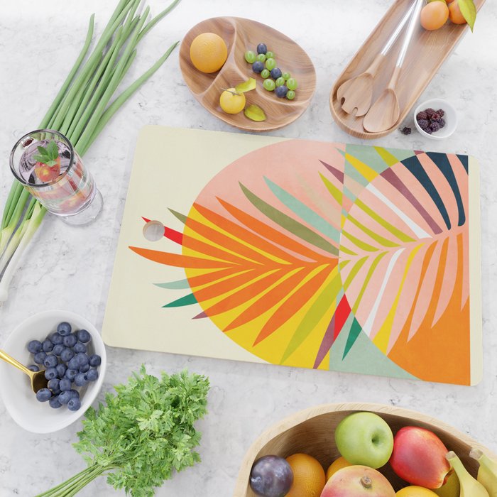 minimal leaf tropical spring Cutting Board Gallery Image 2
