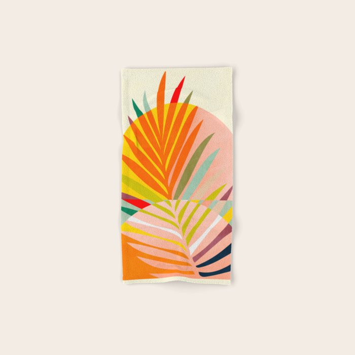 minimal leaf tropical spring Bath Towel Gallery Image 1