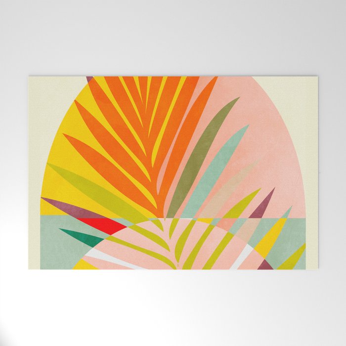 minimal leaf tropical spring Welcome Mat Gallery Image 1