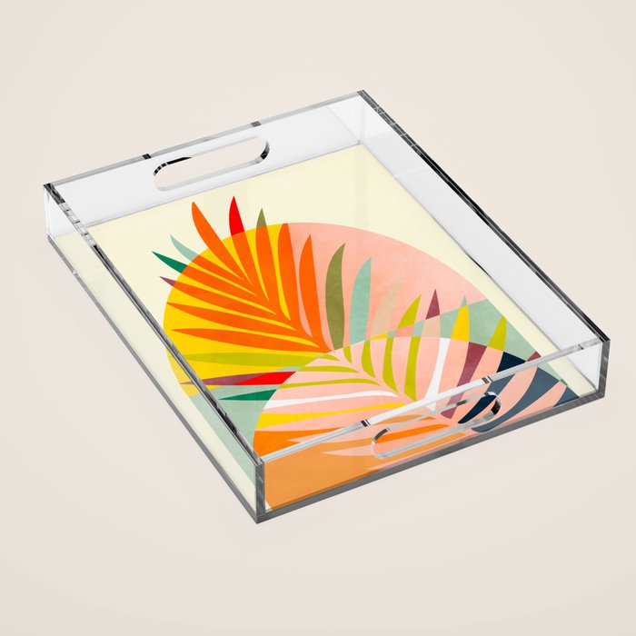 minimal leaf tropical spring Acrylic Tray Gallery Image 1