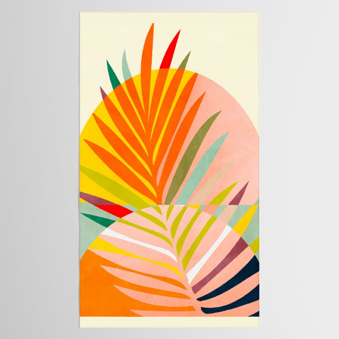 minimal leaf tropical spring Tablecloth Gallery Image 2