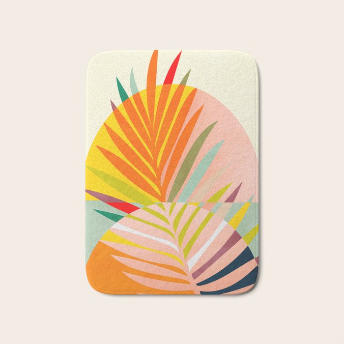 minimal leaf tropical spring Bath Mat Gallery Image 1