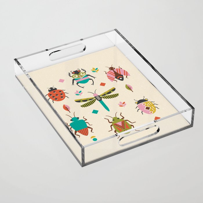 Mid century bugs Acrylic Tray Gallery Image 1