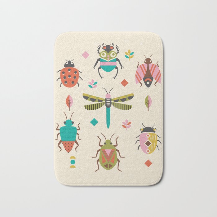Mid century bugs Bath Mat Gallery Image 1