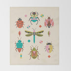 Mid century bugs Throw Blanket Gallery Image 2