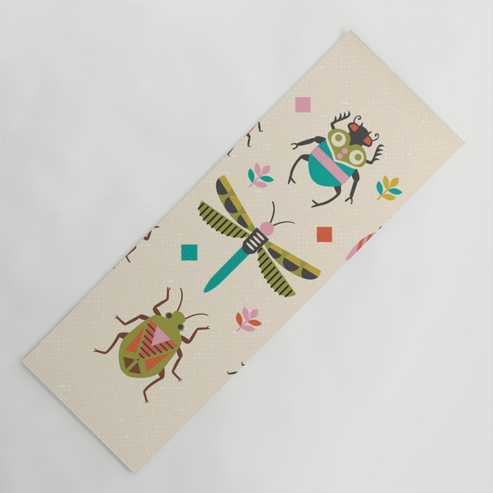 Mid century bugs Yoga Mat Gallery Image 1