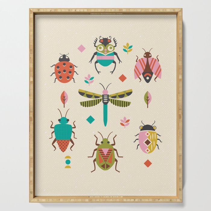 Mid century bugs Serving Tray Gallery Image 1