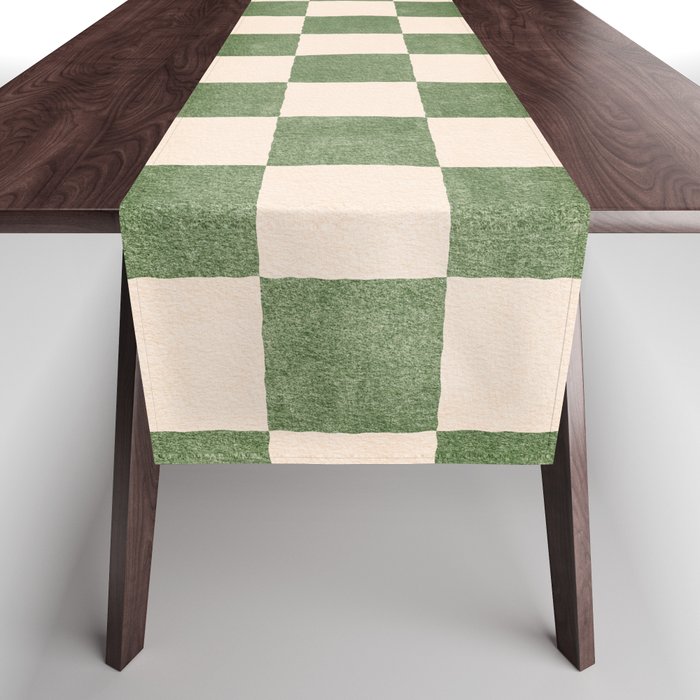 CHECKER - 001 - Olive Table Runner Gallery Image 1