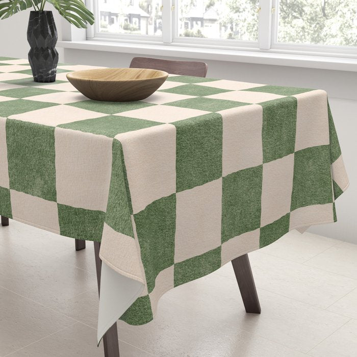 CHECKER - 001 - Olive Tablecloth Gallery Image 3