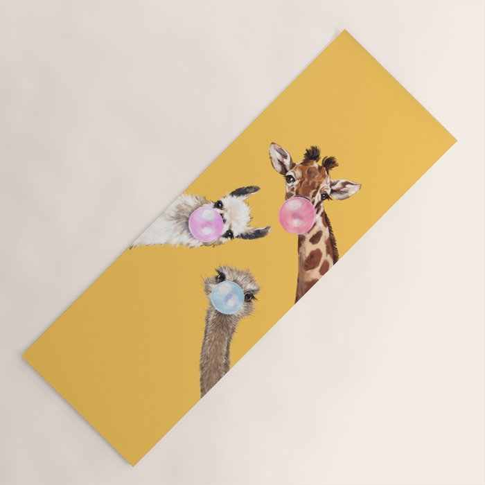 Bubble Gum Gang in Yellow Yoga Mat Gallery Image 1