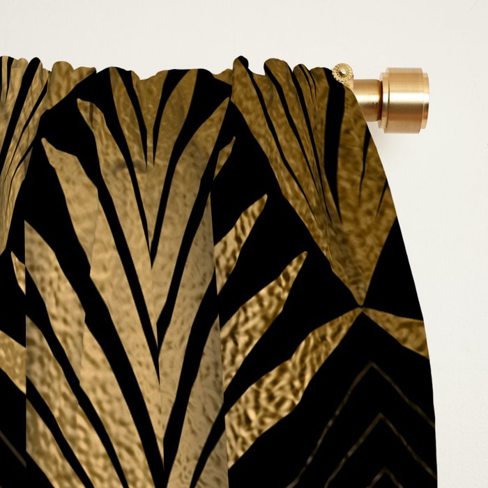 Reims France Luxueux Black and Gold Art Deco Window Curtain Gallery Image 2