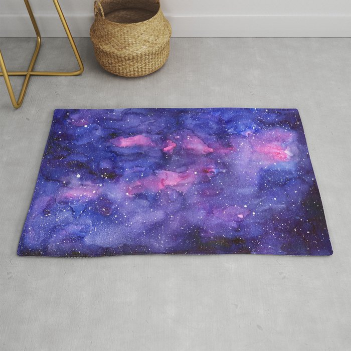Galaxy Pattern Watercolor Rug Gallery Image 1