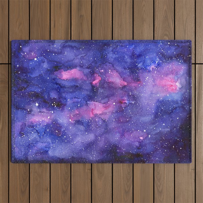 Galaxy Pattern Watercolor Outdoor Rug Gallery Image 1