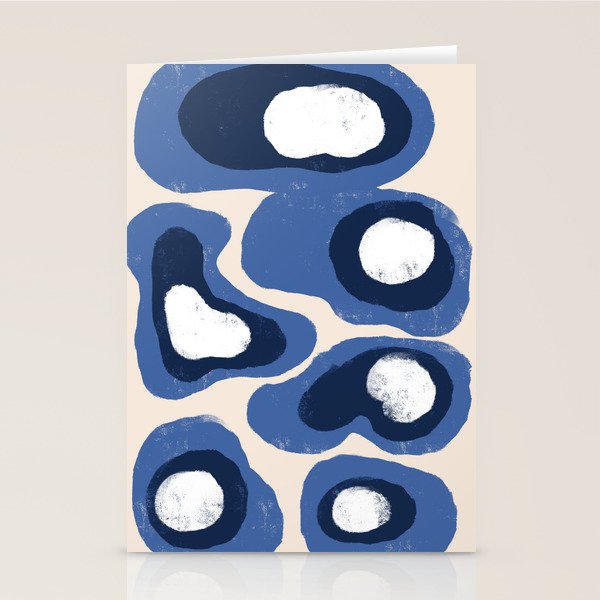 Modern Blue White Stains Stationery Card Gallery Image 2
