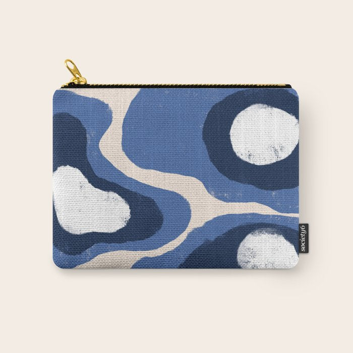 Modern Blue White Stains Carry All Pouch Gallery Image 1