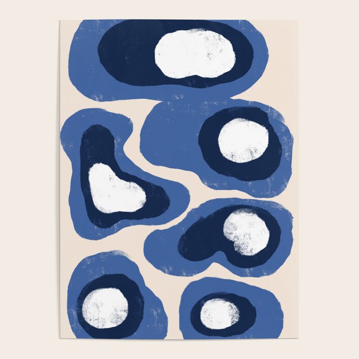 Modern Blue White Stains Poster Gallery Image 4