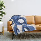 Modern Blue White Stains Throw Blanket Gallery Image 1