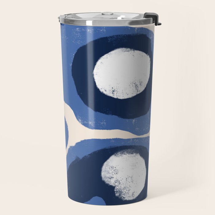 Modern Blue White Stains Travel Mug Gallery Image 2