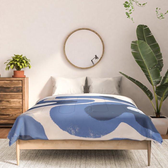 Modern Blue White Stains Comforter Gallery Image 3