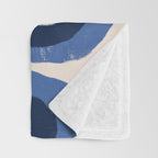 Modern Blue White Stains Throw Blanket Gallery Image 3