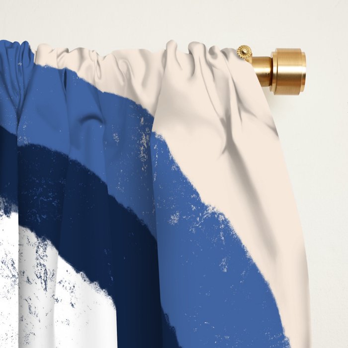 Modern Blue White Stains Window Curtain Gallery Image 2