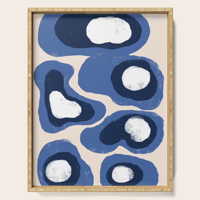 Modern Blue White Stains Serving Tray Gallery Image 1