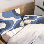 Modern Blue White Stains Pillow Sham Gallery Image 2